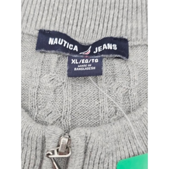NEW Nautica Jeans Women's Cable Knit Full Zip Sweater Gray Size XL NWT - Picture 4 of 7